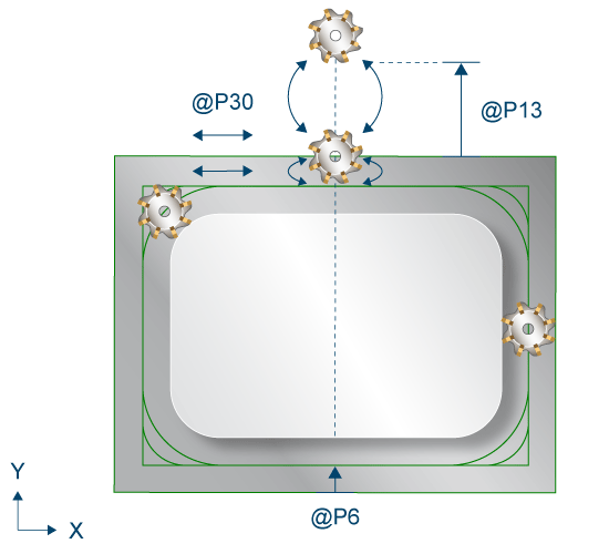 Machining strategy for rectangular spigot