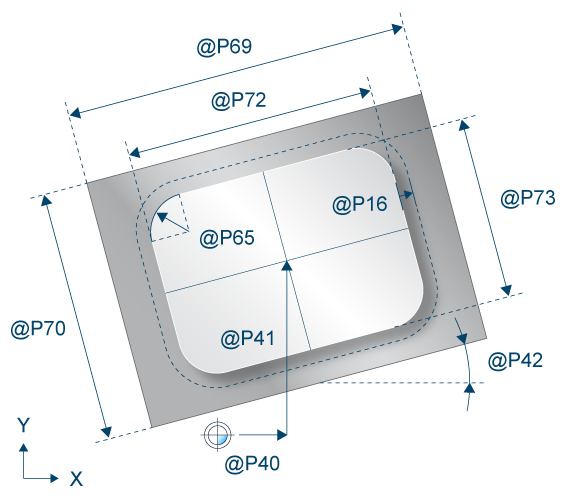 Top view - rectangular spigot