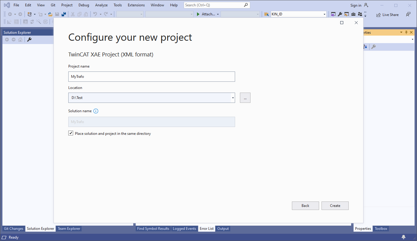 Configure new project