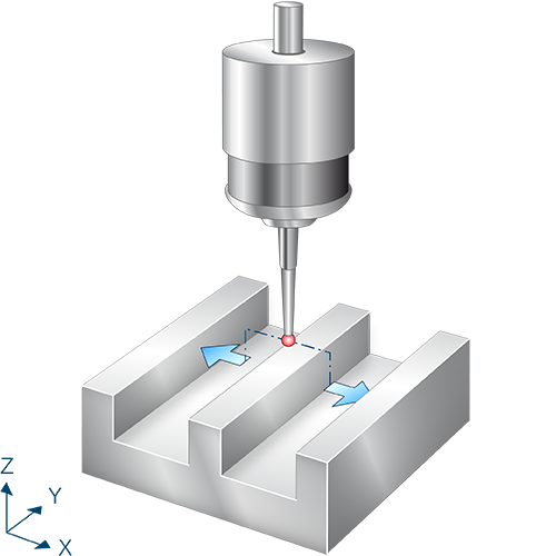 Measure slot in X axis with obstacle