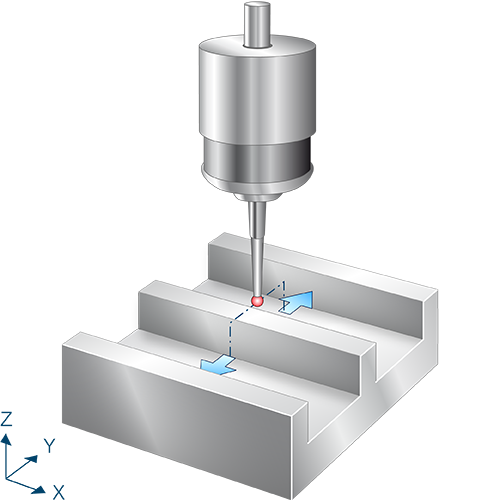 Measure slot in Y axis with obstacle