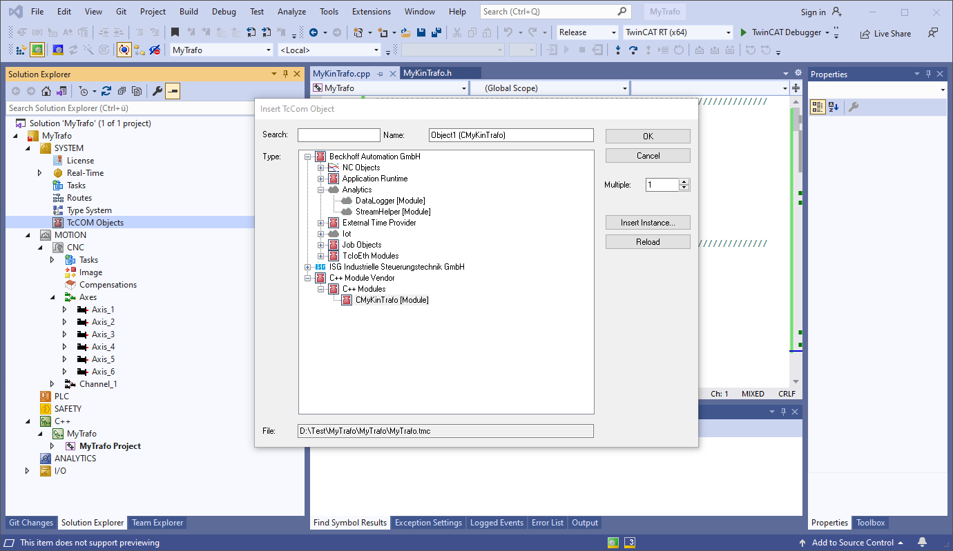 Integrate TcCOM object