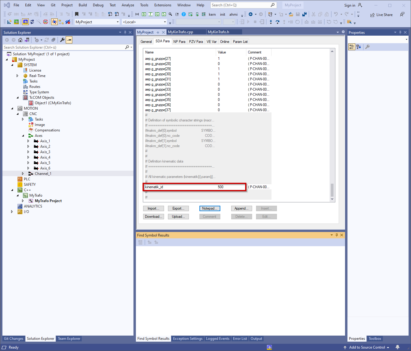 Parameterise the transformation in the channel parameter list