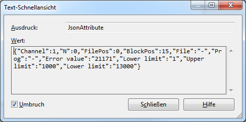 Output of Json attributes