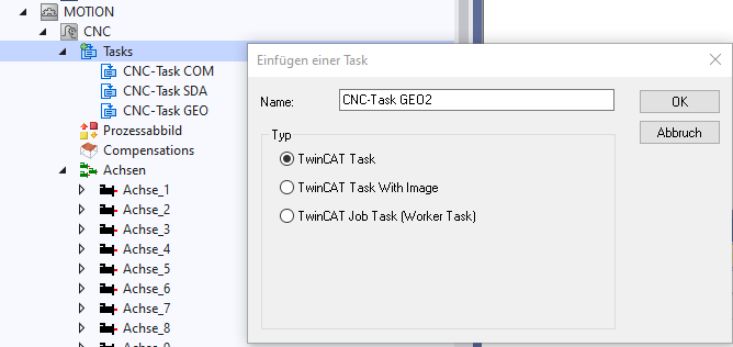 Create a GEO task with name