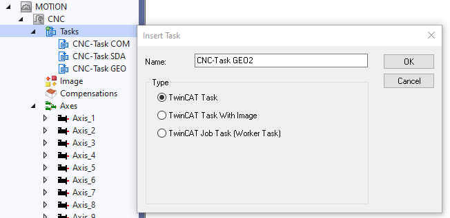 Create a GEO task with name