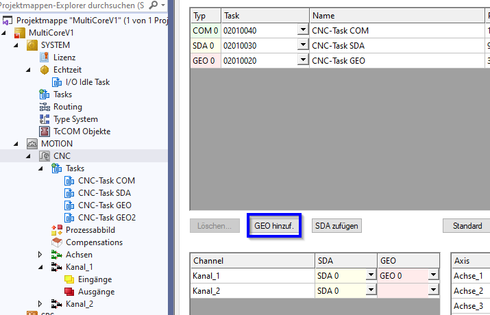 Kontext für neue GEO-Task anlegen